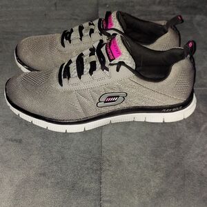 SKECHERS SKECH-KNIT WOMENS RUNNING A SNEAKERS FLEX SOLE MEMORY FOAM SIZE 8